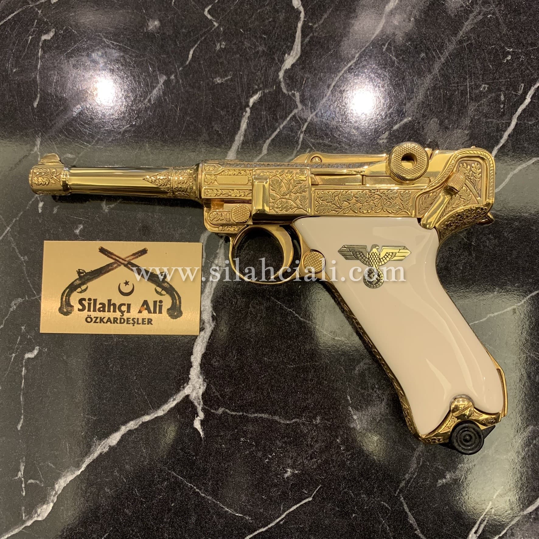 Makaralı Parabellum Komple Gravür ve Altın Kaplama